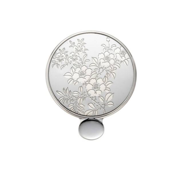 คาตากามิกระจกโลหะดอกไม้สีเงิน