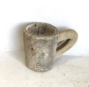 Pichet à une poignée Vintage en bois de style antique de haute qualité, décoration artistique, cadeaux de Noël - Product Image 1