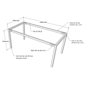 ขาโต๊ะเหล็กดีไซน์มินิมอล UConcept 160x80 ซม. ต้องประกอบเอง-HCUC007 - Product Image 4