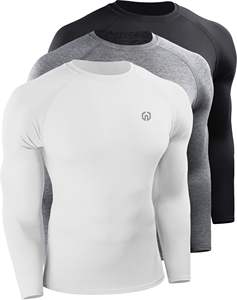 Custom Fit <b>Rashguard</b> moisture wicking Mens Long Sleeve Compression Gymwear Quick Dry Lightweight OEM Supplier - Product Image 4