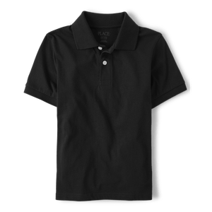 Uniformes escolares de polo de Jersey suave negro para niños - Product Image 1