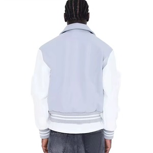 Blouson universitaire slim élégant pour homme, col rond, logo frontal, 100 % coton respirant, grande taille, décontracté, vente en gros - Product Image 3