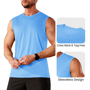 Camiseta sin mangas de gran tamaño para hombre-Estilo liso de cuello redondo sin logotipo, ofrecido en varios tamaños para adaptarse a cada forma de cuerpo - Product Image 4