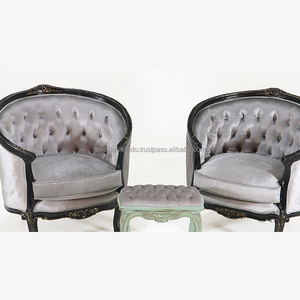 Fauteuil de salon numéro 5503 en acajou ancien avec assise en mousse épaisse et tissu doux, finition soignée - Product Image 5