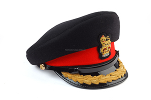 High Quality White Peaked Caps Custom Bullion Badge Uniform <b>Hats</b> Structured Design Wholesale Supplier - Product Image 5