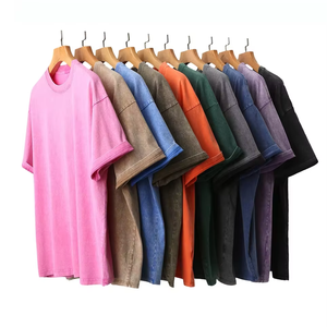 Camiseta de algodón 100% en blanco de gran tamaño personalizada de alta calidad para hombre, camisetas de algodón orgánico Vintage estampadas, camiseta de lavado ácido al por mayor - Product Image 5