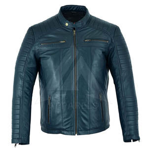 Meilleures vestes en cuir de haute qualité pour hommes Veste à fermeture éclair Col montant dans toutes les couleurs Tailles Vestes en cuir pour hommes - Product Image 1
