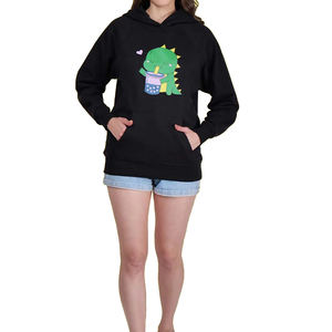 Femmes poids lourd 100% coton polaire pull à capuche hiver tenue décontracté manches longues col à capuche avant imprimé nouveauté - Product Image 3