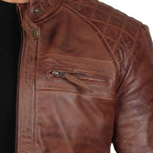Top marque hommes mince Biker veste 100% cuir véritable respirant coupe-vent écologique résistant à l'eau bas prix élégant haut - Product Image 4