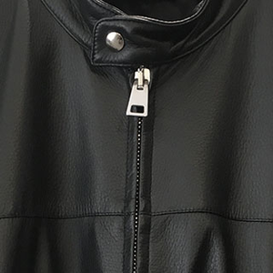 Veste coupe-vent d'hiver pour homme en cuir de mouton italien, 100% peau de mouton, fermeture éclair avant, passepoil vertical en coton - Product Image 5