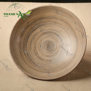 Plato de bambú hilado personalizado, plato redondo hecho a mano Natural para cocina, mesa de comedor y exhibición de alimentos ecológica - Product Image 2