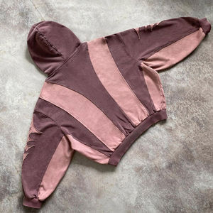 Personnalisable Vintage Sun Faded Stone Acid Wash Distressed Stitching Embroidery Patches Outwear 3D Embossed Hoodies - Product Image 3