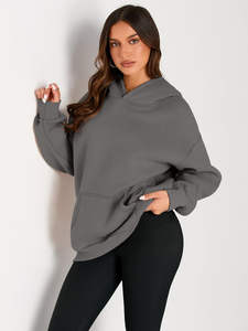 Sweats à capuche élégants avec nœud et épaules tombantes pour femmes, sweats confortables et tendance, style streetwear, nouvelle collection 2025 - Product Image 4