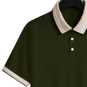 Camisa Polo Sólida para Hombre, Manga Corta, Cuello Casual, Cierre de Botones, Corte Regular, Uso Diario de Verano, Ropa Clásica de Moda - Product Image 3