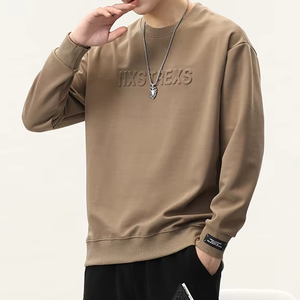 Unisex invierno cuello redondo pulóver sudaderas poliéster/algodón a prueba de viento logotipo personalizado Color sólido 300g - Product Image 6