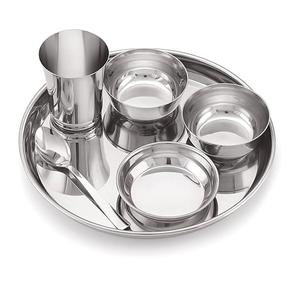 ชุดรับประทานอาหารค่ำธาลีชุดรับประทานอาหารค่ำทำจากทองแดงรูปทรงกลมจากผู้ผลิตในอินเดีย - Product Image 1