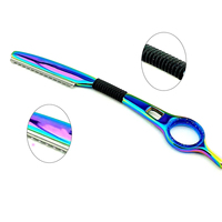 Kaamir Instruments - Maquinilla de Afeitar Profesional con Cabezal Giratorio, Mango Ligero de Plástico, Cuchilla Única para Adelgazar y Estilizar el Cabello