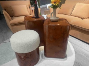 Disen pouf เบาะเฟอร์นิเจอร์สำหรับตกแต่งห้องนั่งเล่นเก้าอี้นวมแบบออตโตมันม้านั่งผ่อนคลายพร้อมที่วางเท้าทำจากผ้า - Product Image 5