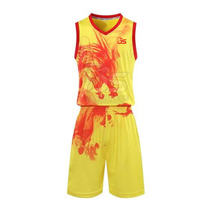 Ensemble d'uniformes de basketball pour hommes sans manches imprimés de haute qualité, 100 % polyester, nouveau style, vêtements de sport respirants et à séchage rapide - Product Image 1