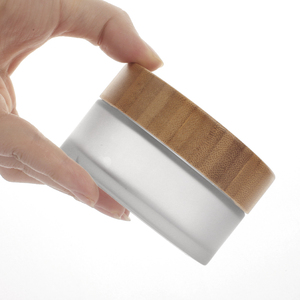 Tùy Chỉnh Sang Trọng Sinh Thái Thân Thiện 30G 50G 100Ml Bằng Gỗ Chăm sóc Da Tự Nhiên 50Ml Frosted Glass Mỹ Phẩm Jar Với Nắp Tre Nắp Nhựa Cap - Product Image 3