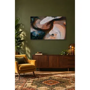 Impression sur toile Fida Aerial avec motifs de sable orange et blanc - Product Image 4