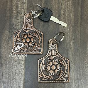 Llavero de Cuero Vacuno Personalizado al por Mayor, Hecho a Mano, con Diseño Personalizado, para Regalos y Promociones, Unisex - Product Image 1