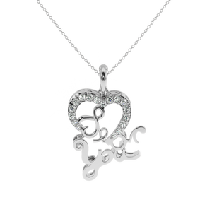 Pendentif en diamant AJRETAIL 0,18 ct 'Cœur d'amour' Couleur HI Clarté VS-SI Pendentifs et breloques uniques et raffinés Cadeau - Product Image 3