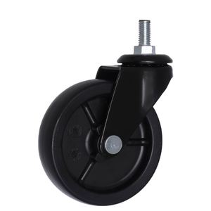 Roue pivotante de 3 pouces en polyuréthane noir pour meubles et équipements - Product Image 1
