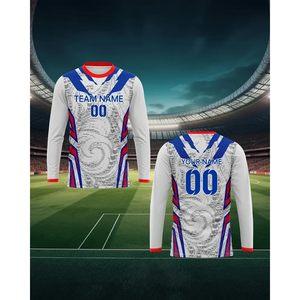 Maillot de football américain haut de gamme, design respirant de type crop top, sublimation, caractéristiques de l'équipe, ensembles de maillots de football personnalisables, style - Product Image 5