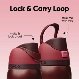 Bouteille d'eau isotherme Owala FreeSip en acier inoxydable avec paille, sans BPA, idéale pour le sport et les voyages, 32 oz, Cerise Noire - Product Image 5