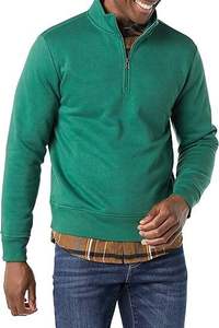 Sweat-shirt en coton décontracté à demi-zip, coupe classique, de haute qualité, avec logo personnalisé brodé, impression graphique, hiver, uni, teinture écologique - Product Image 3