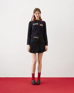 Mini-jupe en jean décontractée pour femme de haute qualité, coupe évasée, forme ballon, taille naturelle, design robe de bal, infroissable - Product Image 3