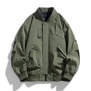 Chaqueta de talla grande, abrigo holgado de moda para hombre, chaqueta Bomber de 130kg, ropa de trabajo para hombre, chaqueta Cargo, prendas de vestir de calle alta - Product Image 3