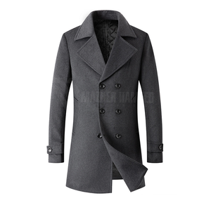 เสื้อโค้ทขนสัตว์ผู้ชายดีไซน์ล่าสุด แขนยาว สไตล์ใหม่ 2025 เสื้อโค้ทขนสัตว์ผู้ชาย เสื้อโค้ทผ้าฝ้าย - Product Image 3