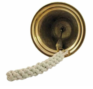 Antique 3'' Solid Brass Ship Bell Vintage Pub School Door Wall Mounted <b>Bracket</b> Christmas Gift Brass <b>Hanging</b> Ship's Be - Product Image 1