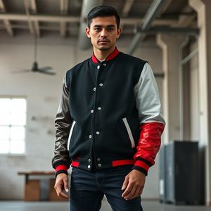 Veste universitaire fabriquée au Pakistan avec manches en tissu de coton, strass, disponible dans toutes les tailles, fournisseur OEM, bon prix - Product Image 2