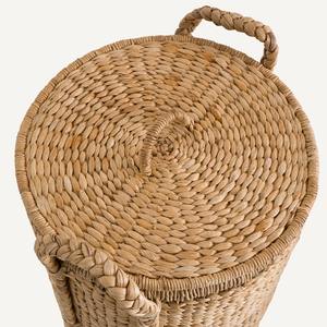 ตะกร้าผักตบชวาทรงกลมพร้อมหูหิ้วแข็งแรง ตะกร้าเก็บของทำมือ ขายส่ง เป็นมิตรกับสิ่งแวดล้อม ผลิตในเวียดนาม - Product Image 5