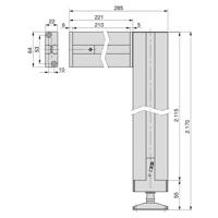 Emuca Lote 2 Estructuras Cero Aluminio Nivelador Rectangular Estantes de Pared Montaje en Suelo Incluye Herrajes Perfiles Modelo 7022054