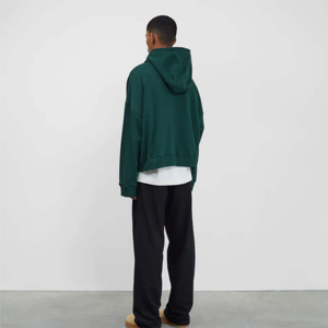 Sudadera con capucha de felpa francesa de algodón Unisex de alta calidad, hombro caído personalizado, forro polar grueso liso, logotipo impreso en 3D, peso pesado de gran tamaño - Product Image 4