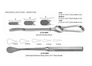 Élévateurs périostés orthopédiques dissecteurs Instruments en acier inoxydable Pakistan Maher Instruments chirurgicaux - Product Image 6