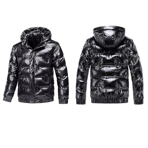 Veste bouffante pour hommes de qualité supérieure couleur noire grande taille fermeture éclair coton remplissage mode porter veste bouffante pour adulte - Product Image 4