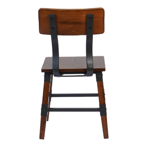 Chaise de restaurant en bois de hêtre et métal à dossier haut de style industriel - Product Image 4