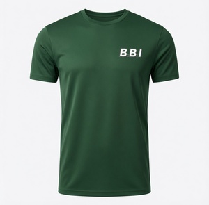 Camiseta Negra de Manga Corta con Cuello Redondo para Hombre, Corte Regular, Transpirable, Informal, con Diseño de Letras Impresas y Logotipo B.B.I - Product Image 2