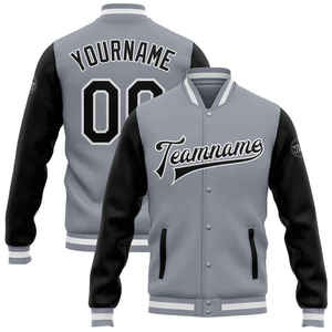 GAF Wholesale Custom Logo Baseball Jacket Plus Cotton <b>Quilted</b> Lining <b>Wool</b> Leather Sleeve Varsity Jackets - Product Image 2