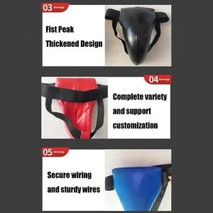 Protector de ingle de cuero personalizable para boxeo y equipo de protección de karate con guardia - Product Image 5