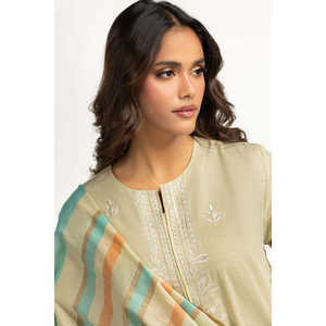 Traje Casual Bordado de 3 Piezas Khaddar IPSTD-55207 - Product Image 1