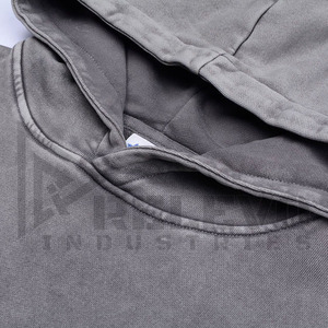 Sweat à capuche oversize pour homme, style streetwear, lavage intensif, personnalisable, en molleton épais 100% coton, collection Printemps, OEM/ODM - Product Image 6