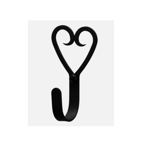 Heart Design <b>Black</b> Cast Iron Wall <b>Hooks</b> Mounted Coat <b>Hook</b> Vintage for Home Farmhouse Coats Bags Towels Use - Product Image 1