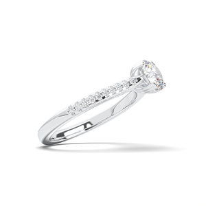 3.15 Carat E-F/VSS-VS Quality <b>Moissanite</b> Round Shape Diamond Solitaire Prong Set Engagement <b>Ring</b> for Women Made of Platinum - Product Image 3