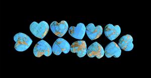 Cuivre Turquoise En Forme De Coeur Briolette Pierres Précieuses Cuivre Turquoise Coeur Perles Turquoise Coeurs À Facettes Pour La Fabrication De Bijoux - Product Image 2
